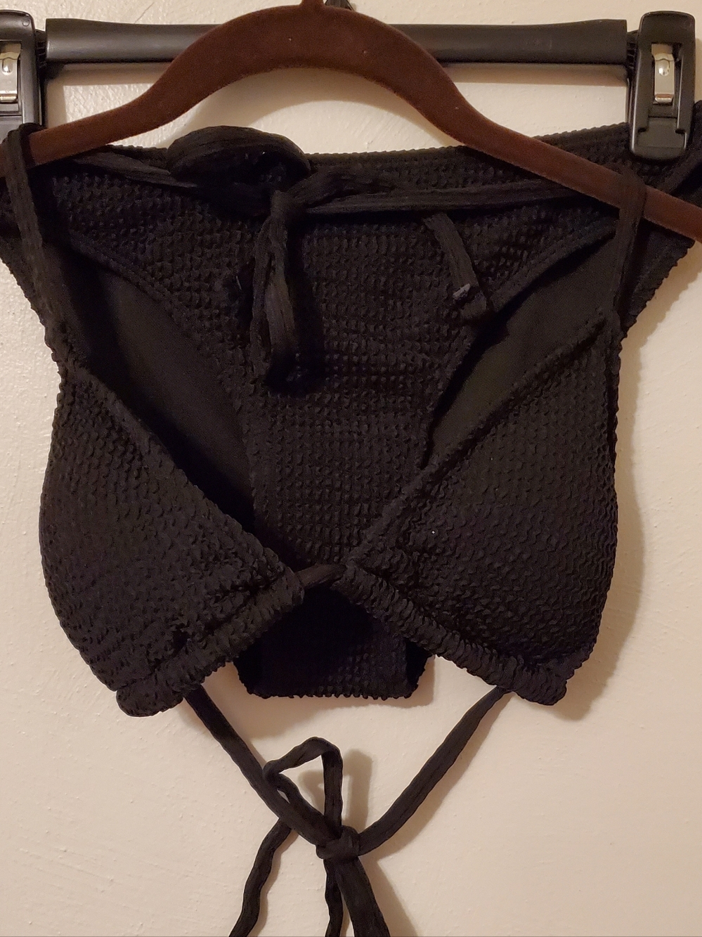 Brand New Black Textured Bikini Set. Medium